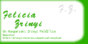 felicia zrinyi business card